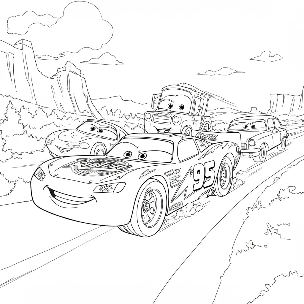 Relâmpago McQueen para colorir — Desenhos incríveis da série Carros
