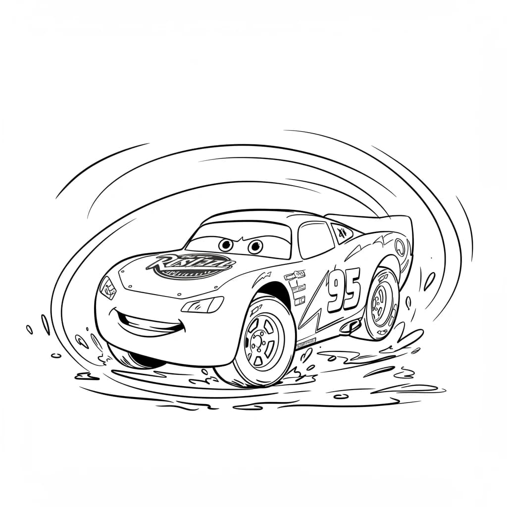 Relâmpago McQueen para colorir — Desenhos incríveis da série Carros
