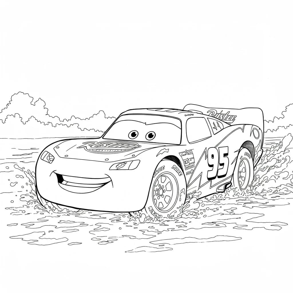 Relâmpago McQueen para colorir — Desenhos incríveis da série Carros