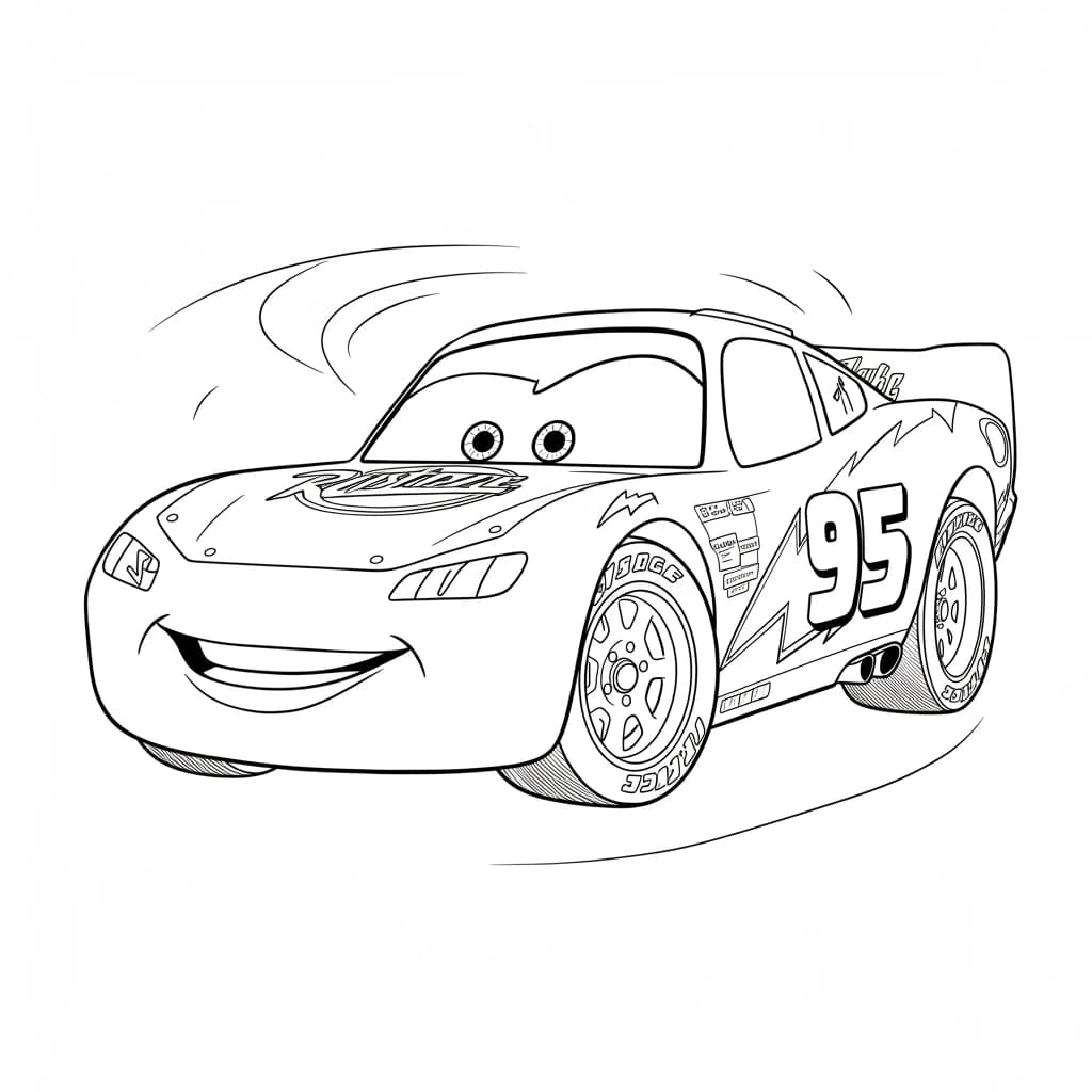 Relâmpago McQueen para colorir — Desenhos incríveis da série Carros