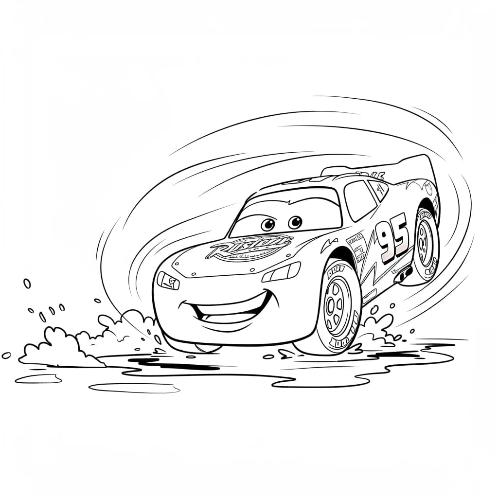 Relâmpago McQueen para colorir — Desenhos incríveis da série Carros
