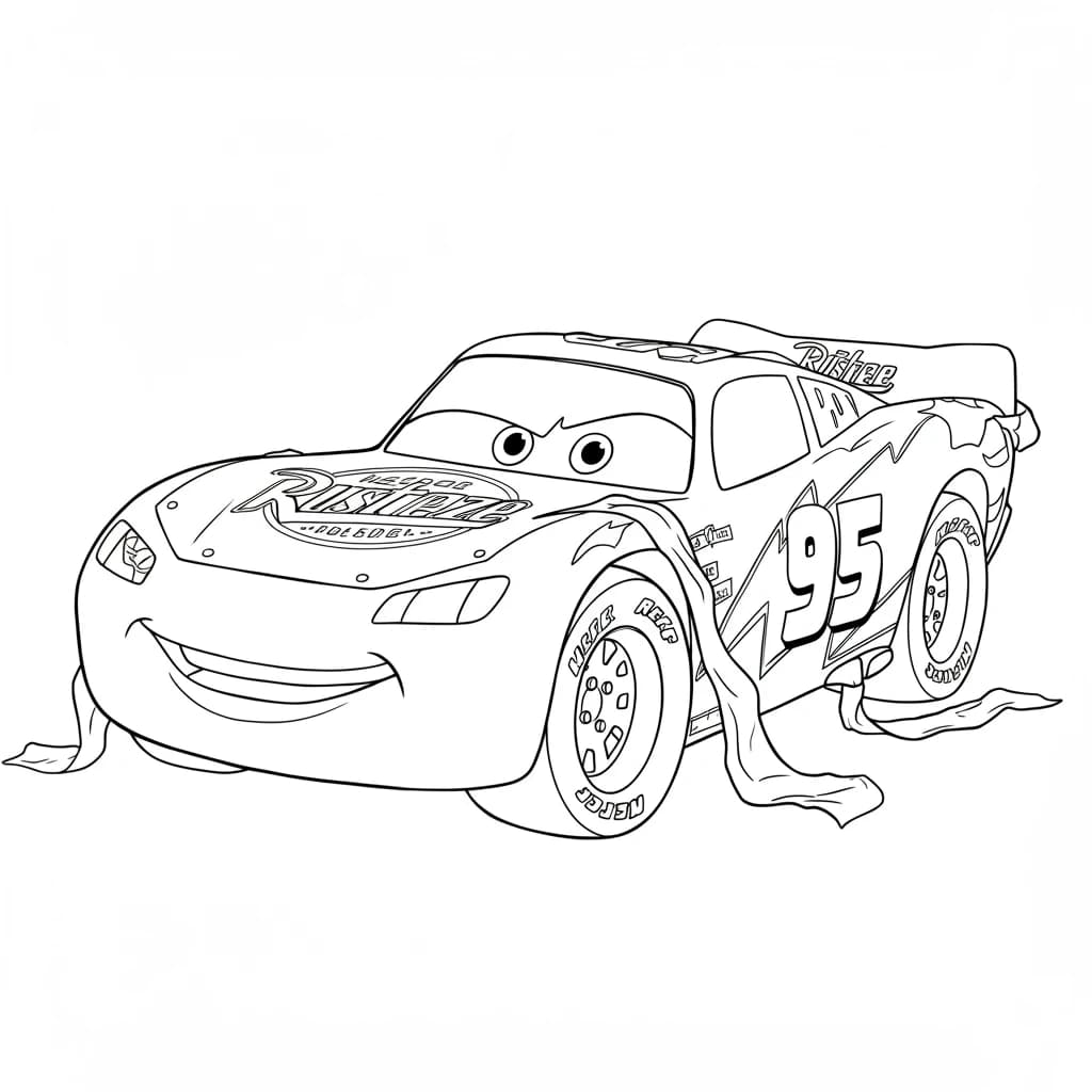 Relâmpago McQueen para colorir — Desenhos incríveis da série Carros