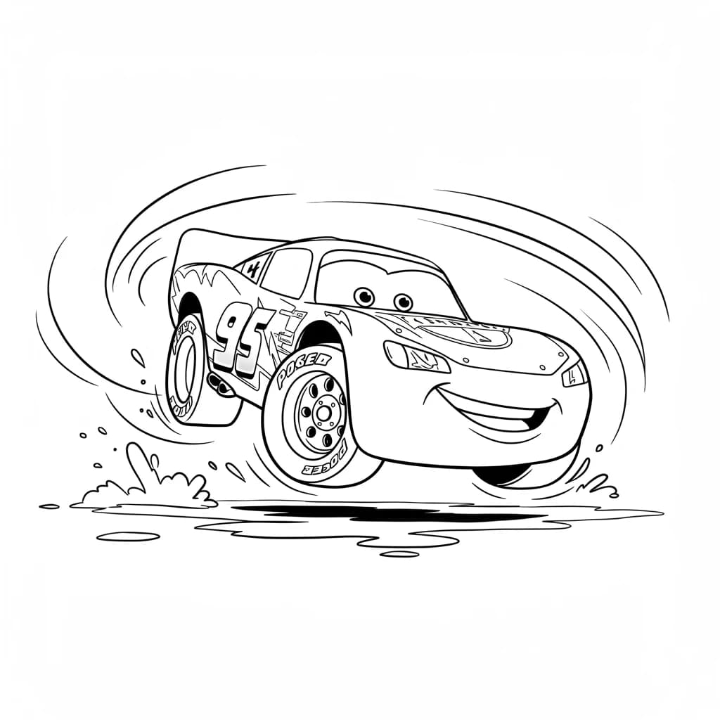 Relâmpago McQueen para colorir — Desenhos incríveis da série Carros