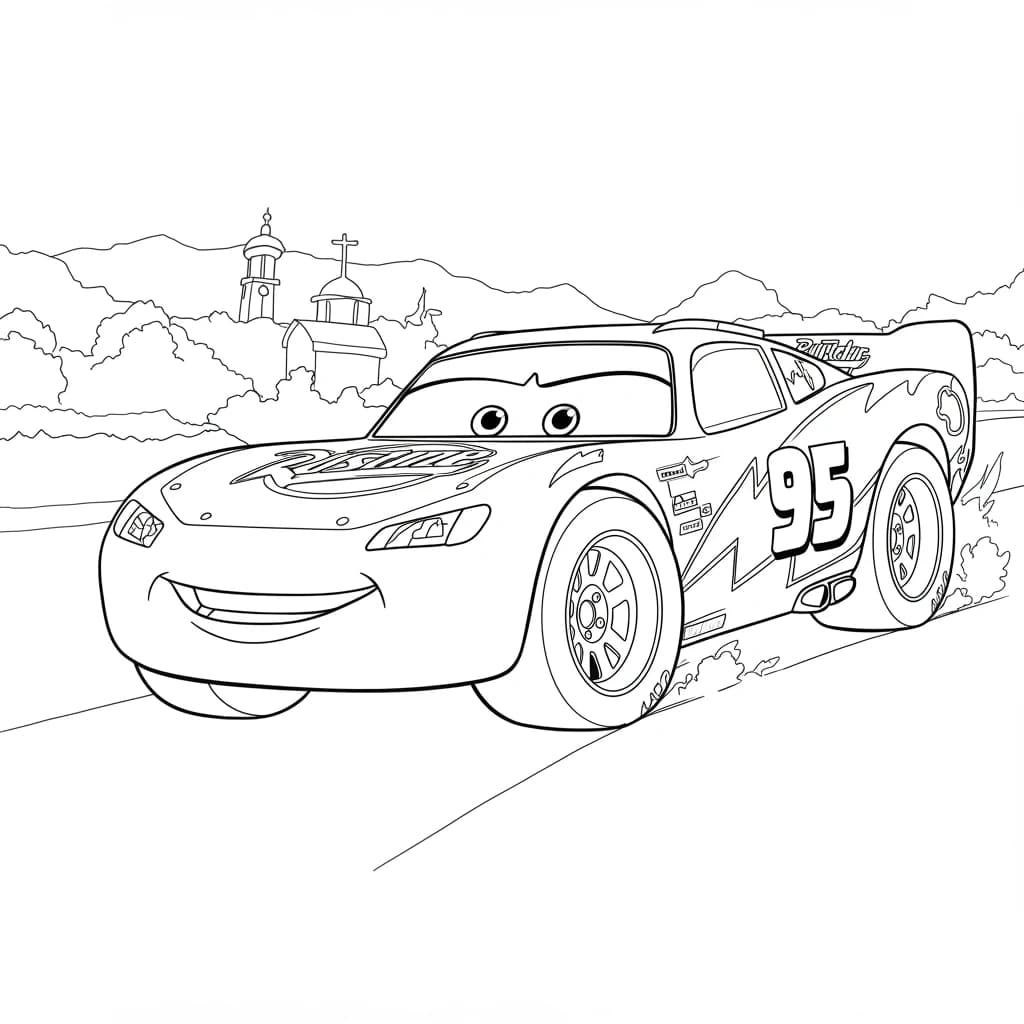 Relâmpago McQueen para colorir — Desenhos incríveis da série Carros