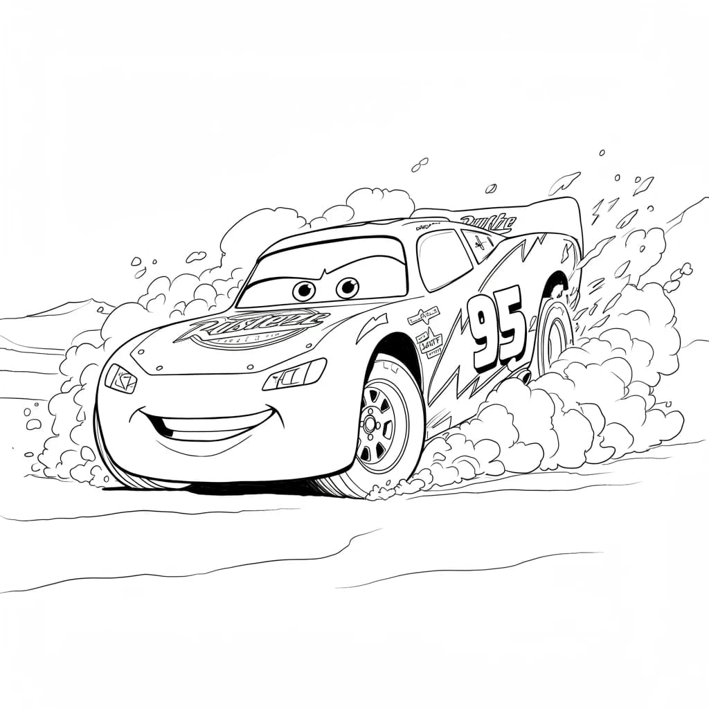 Relâmpago McQueen para colorir — Desenhos incríveis da série Carros