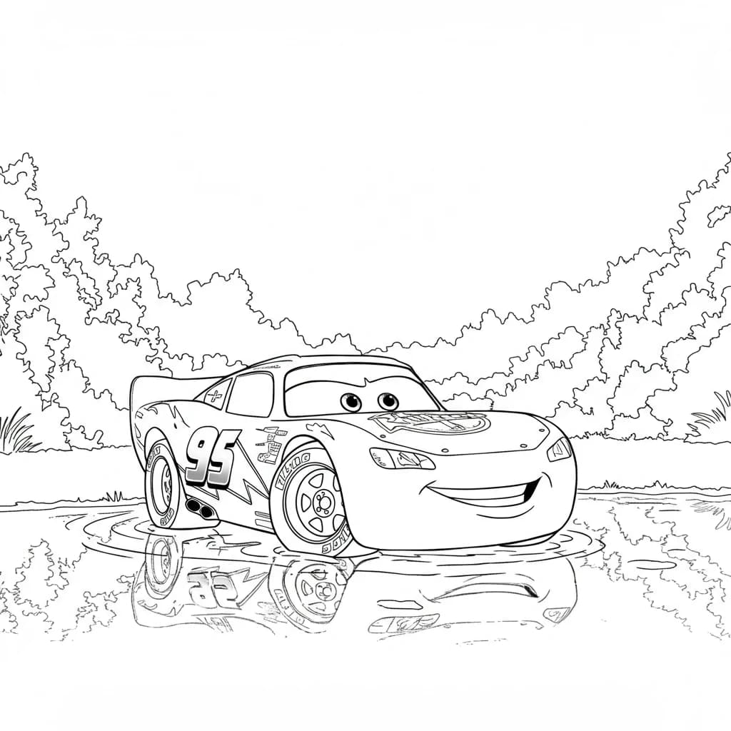 Relâmpago McQueen para colorir — Desenhos incríveis da série Carros