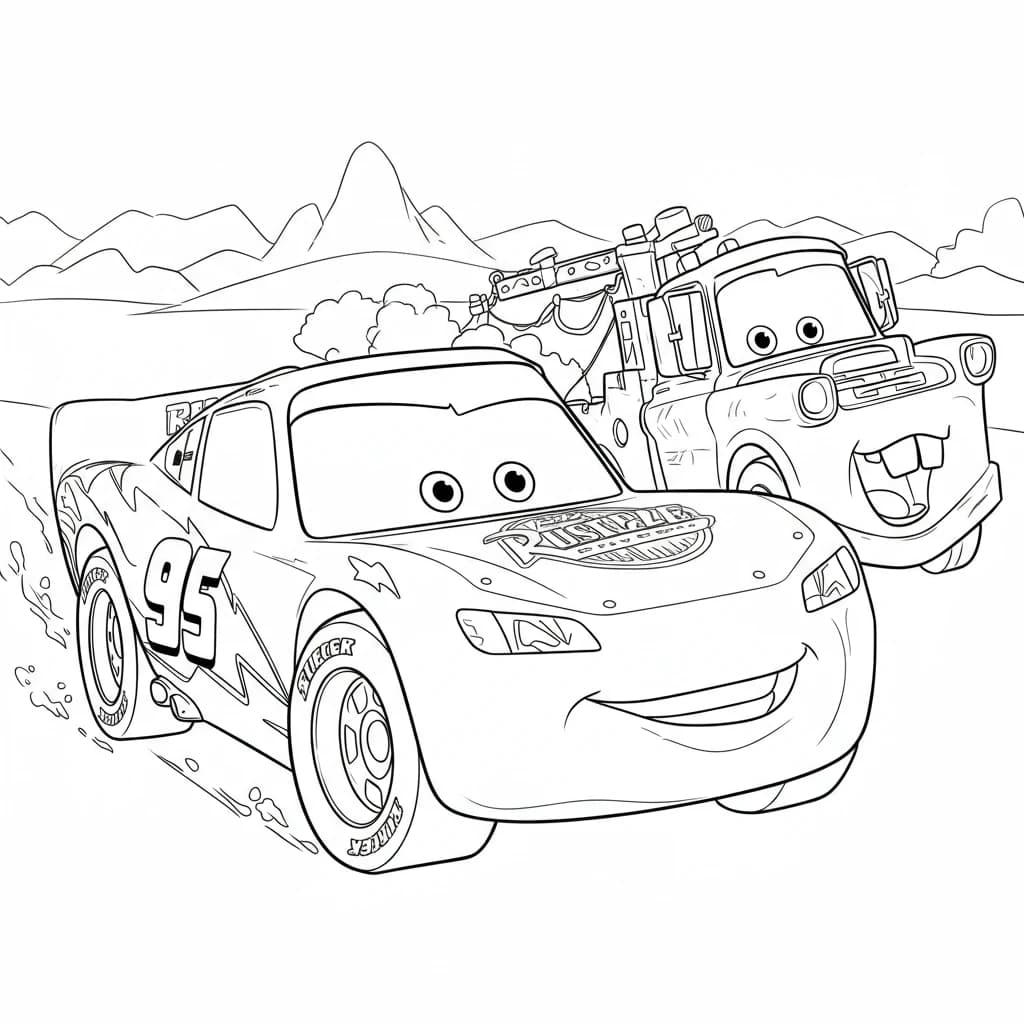 Relâmpago McQueen para colorir — Desenhos incríveis da série Carros