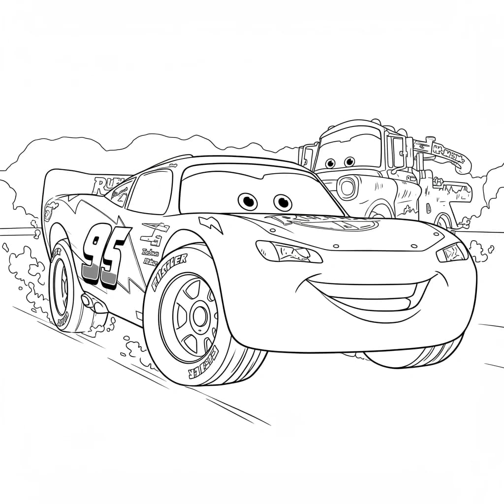 Relâmpago McQueen para colorir — Desenhos incríveis da série Carros