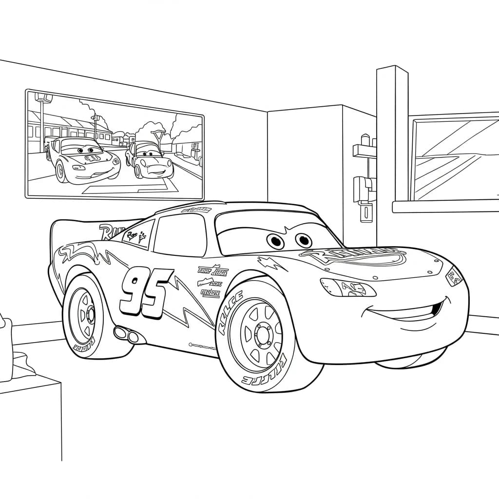 Relâmpago McQueen para colorir — Desenhos incríveis da série Carros