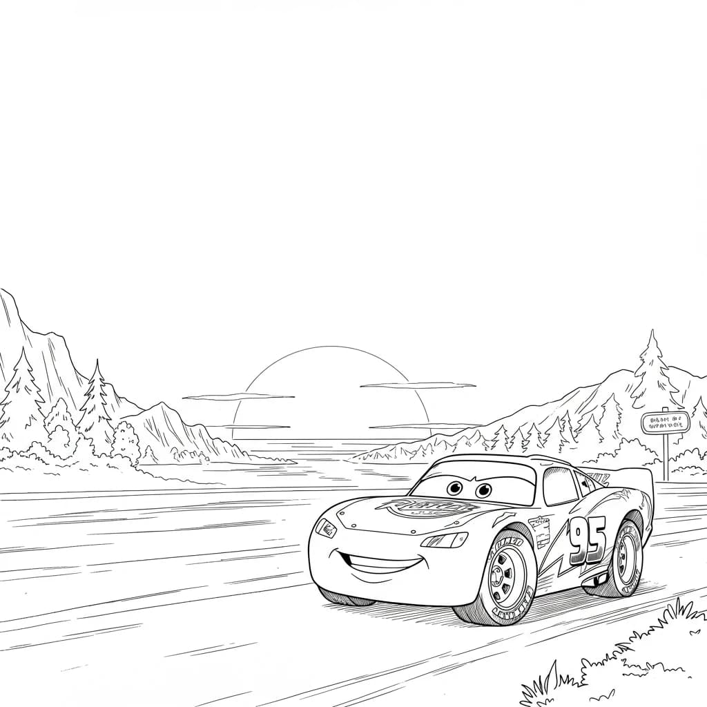 Relâmpago McQueen para colorir — Desenhos incríveis da série Carros