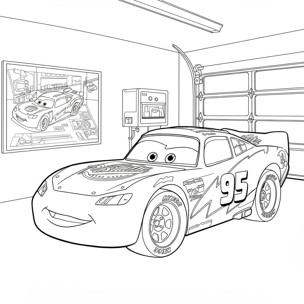 Relâmpago McQueen para colorir — Desenhos incríveis da série Carros