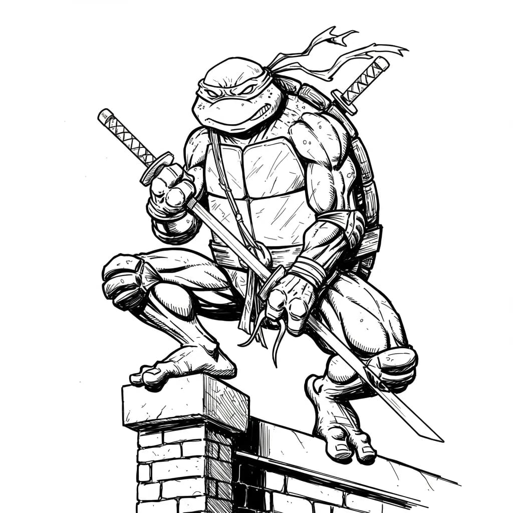 Desenhos das Tartarugas Ninja para Imprimir e Colorir