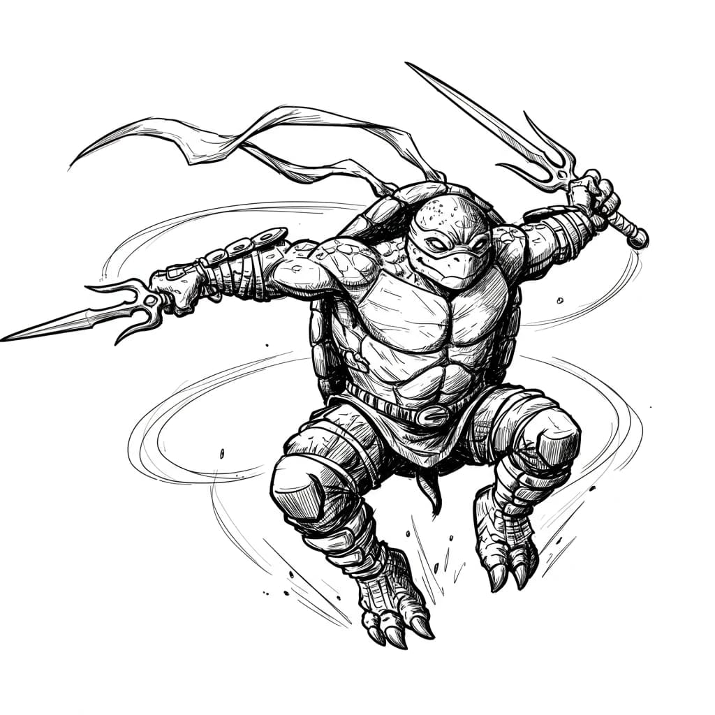 Desenhos das Tartarugas Ninja para Imprimir e Colorir
