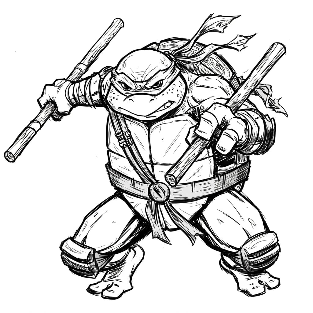 Desenhos das Tartarugas Ninja para Imprimir e Colorir