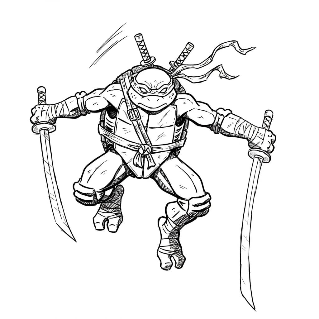 Desenhos das Tartarugas Ninja para Imprimir e Colorir