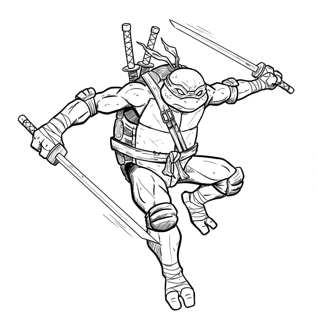 Desenhos das Tartarugas Ninja para Imprimir e Colorir