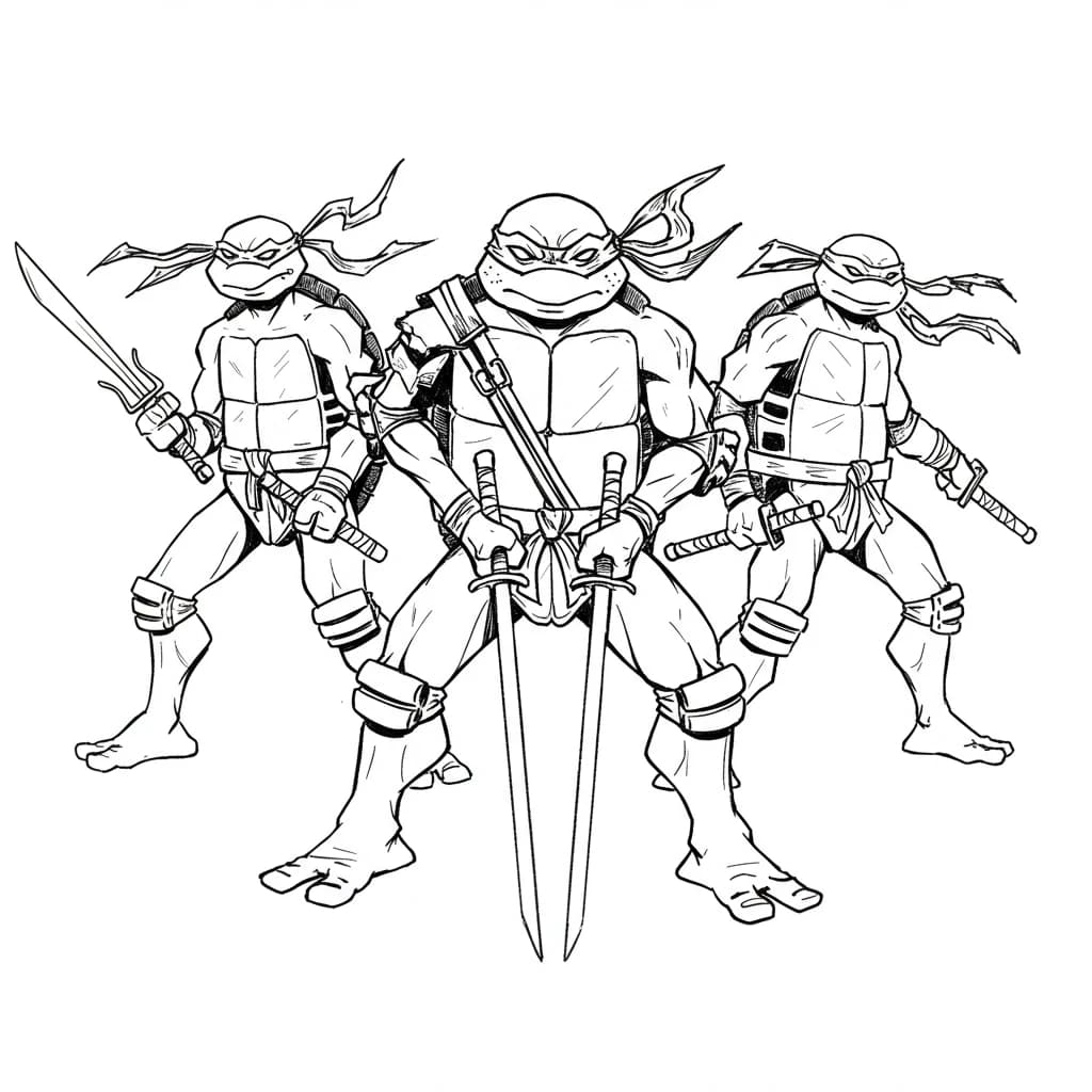 Desenhos das Tartarugas Ninja para Imprimir e Colorir