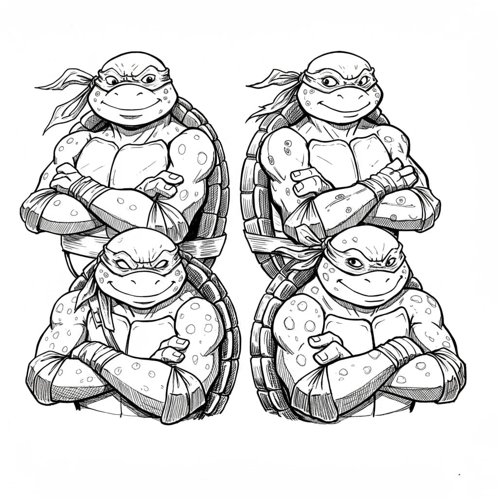 Desenhos das Tartarugas Ninja para Imprimir e Colorir