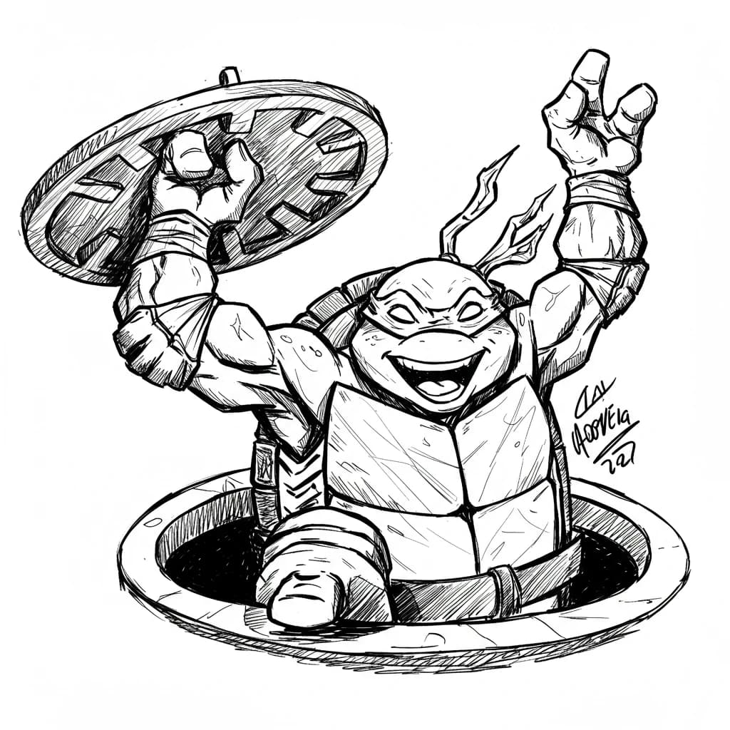 Desenhos das Tartarugas Ninja para Imprimir e Colorir
