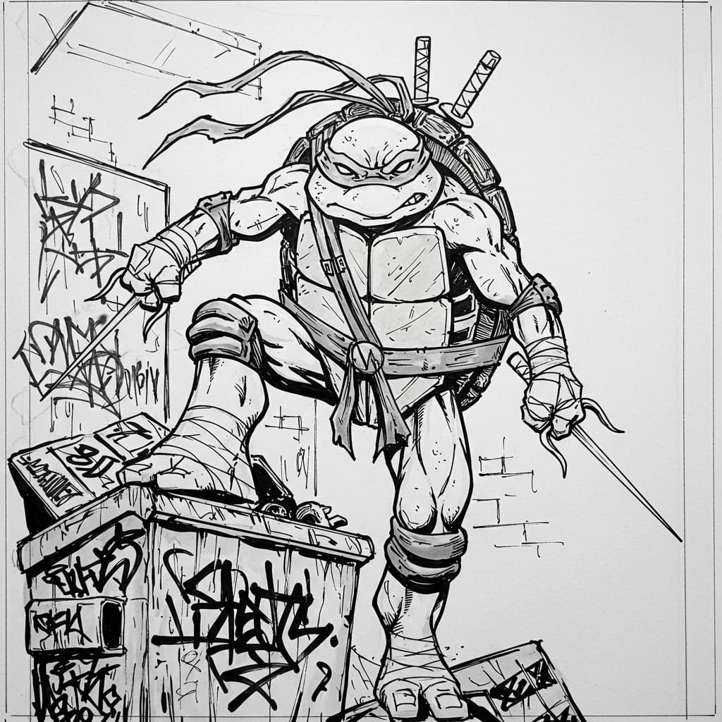 Desenhos das Tartarugas Ninja para Imprimir e Colorir