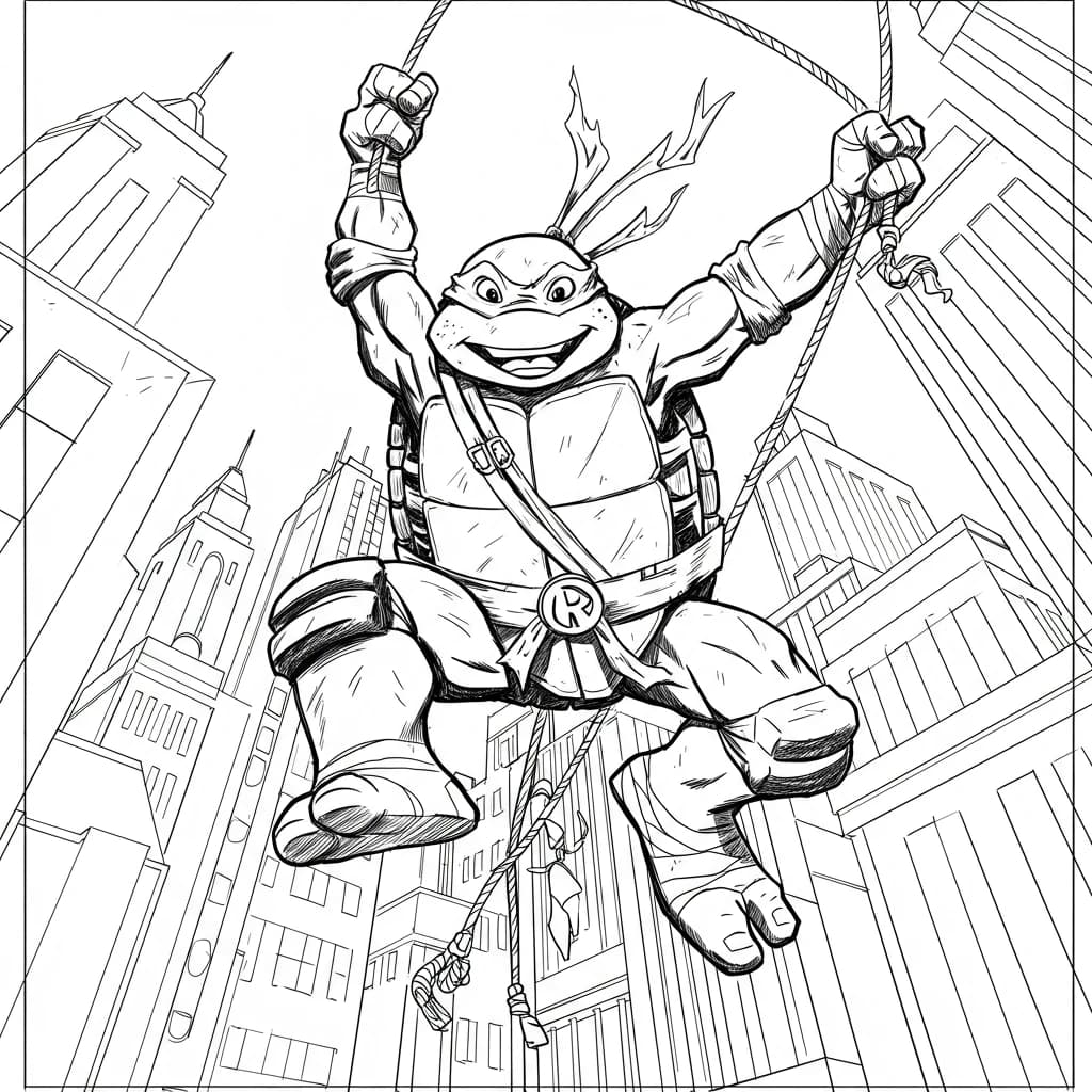 Desenhos das Tartarugas Ninja para Imprimir e Colorir