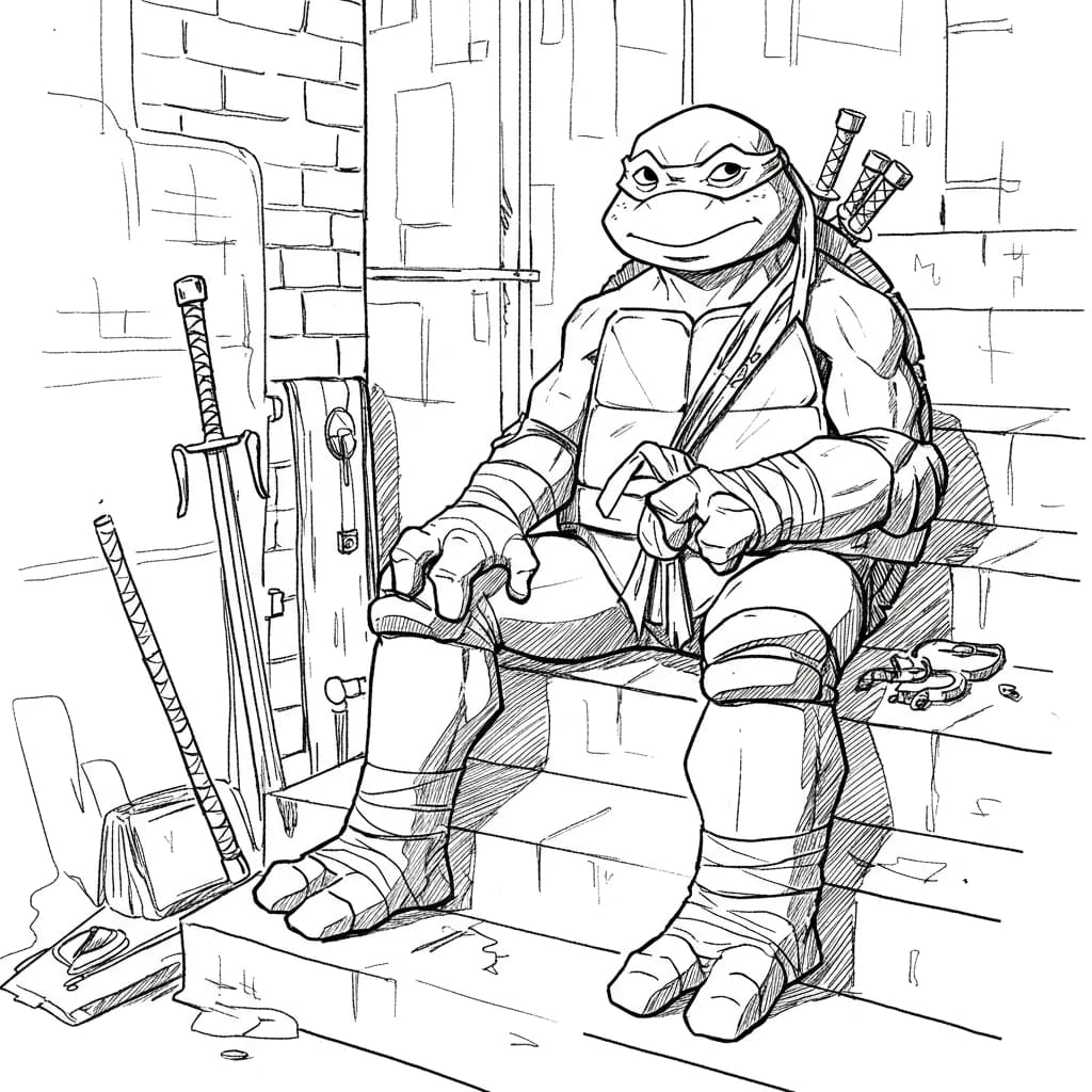 Desenhos das Tartarugas Ninja para Imprimir e Colorir