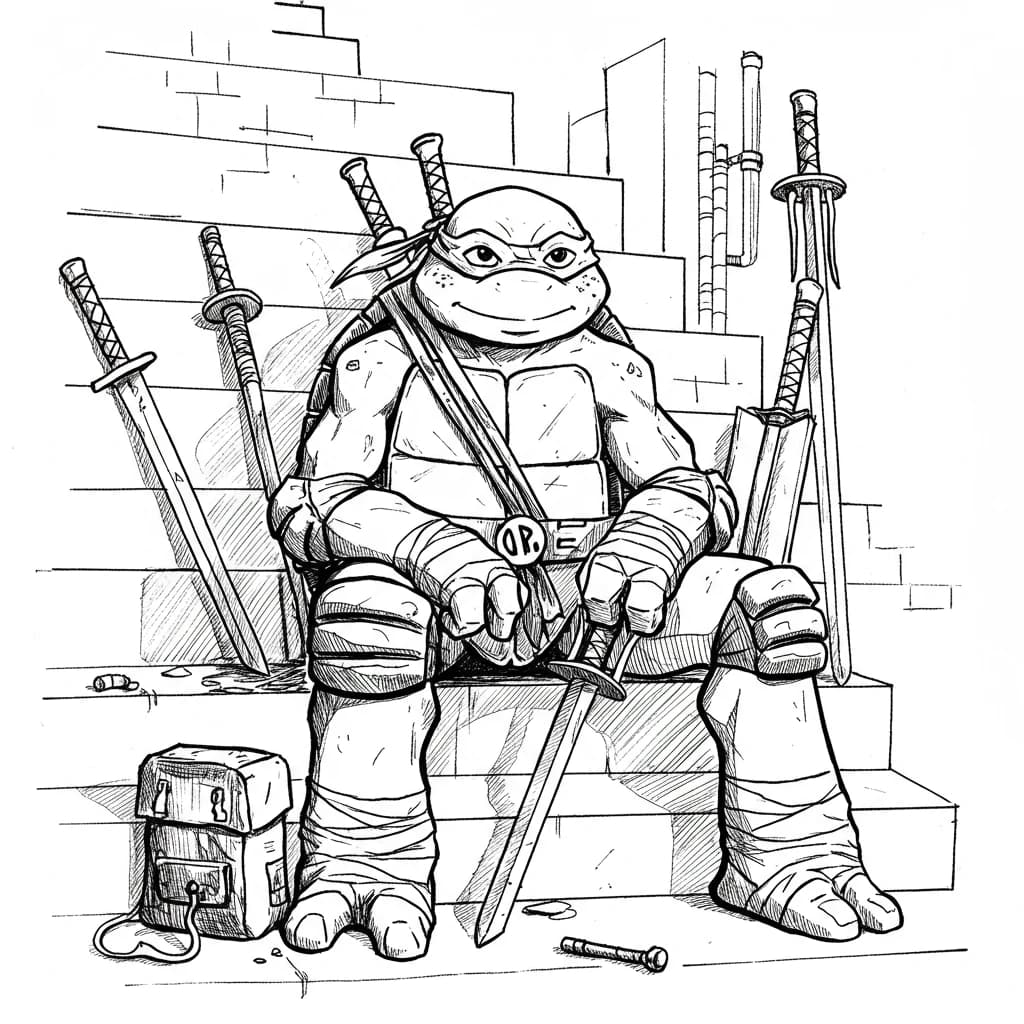 Desenhos das Tartarugas Ninja para Imprimir e Colorir