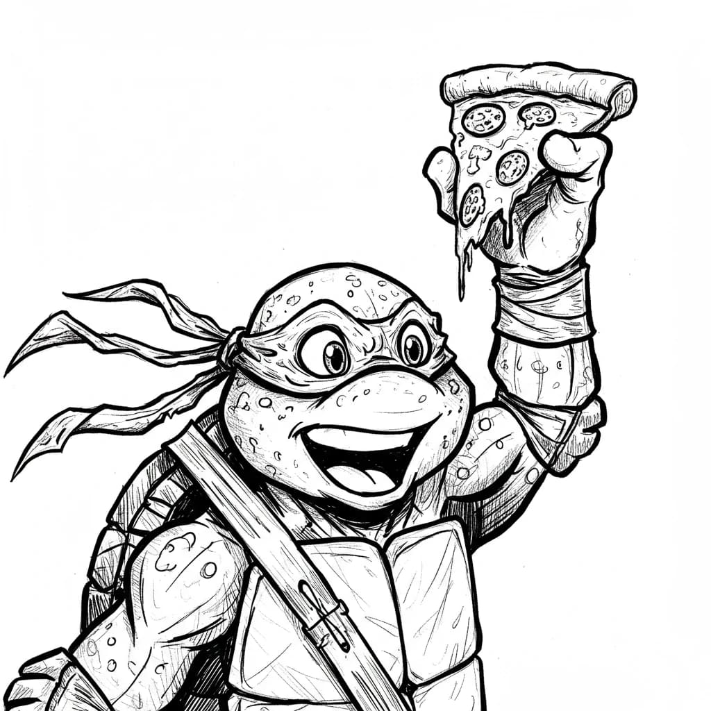 Desenhos das Tartarugas Ninja para Imprimir e Colorir