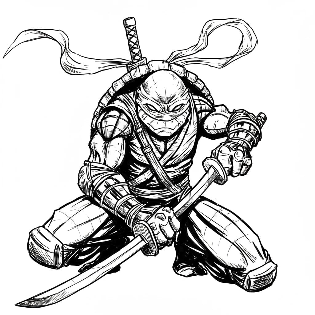 Desenhos das Tartarugas Ninja para Imprimir e Colorir