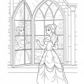 Desenhos de a bela e a fera para imprimir e colorir