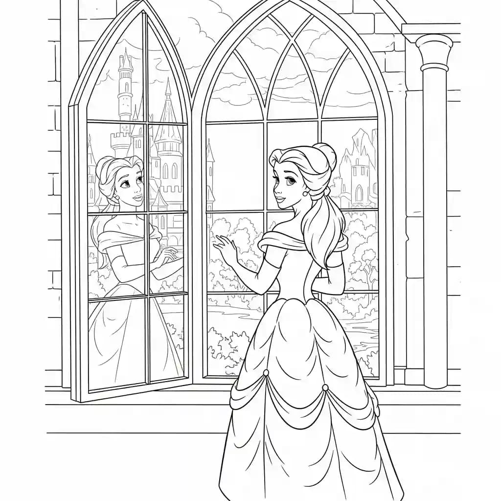 Desenhos de a bela e a fera para imprimir e colorir