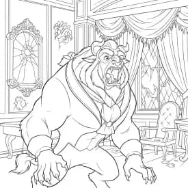 Desenhos de a bela e a fera para imprimir e colorir