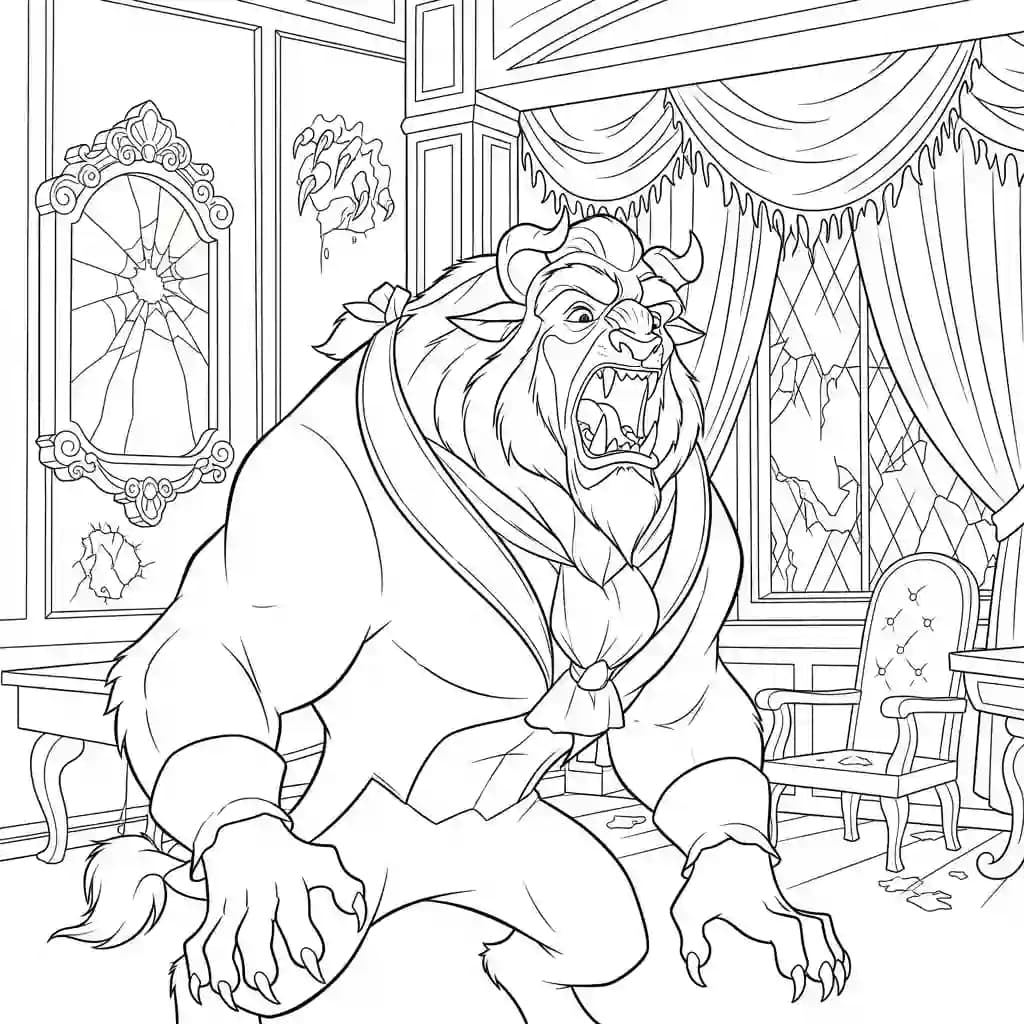 Desenhos de a bela e a fera para imprimir e colorir