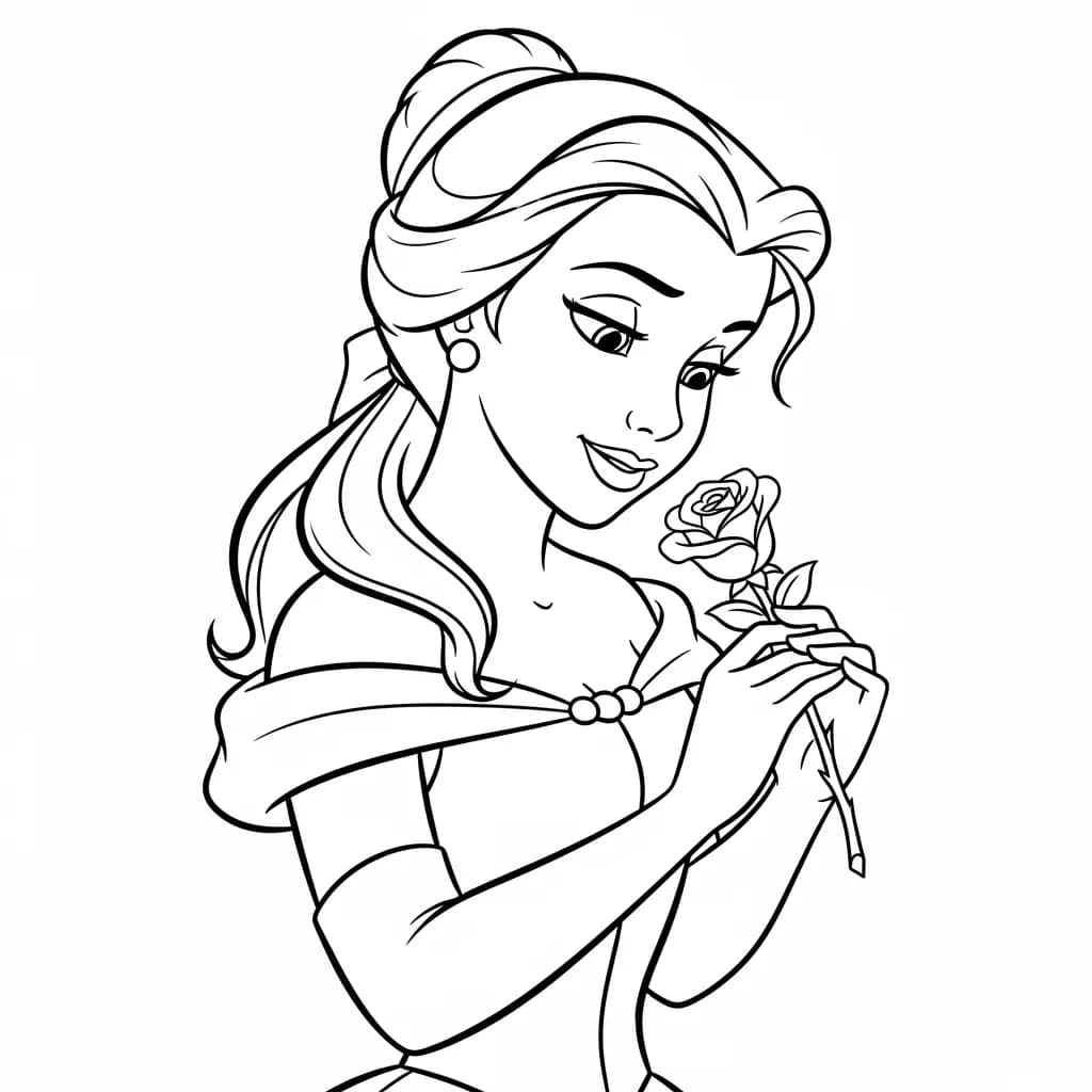 Desenhos de a bela e a fera para imprimir e colorir