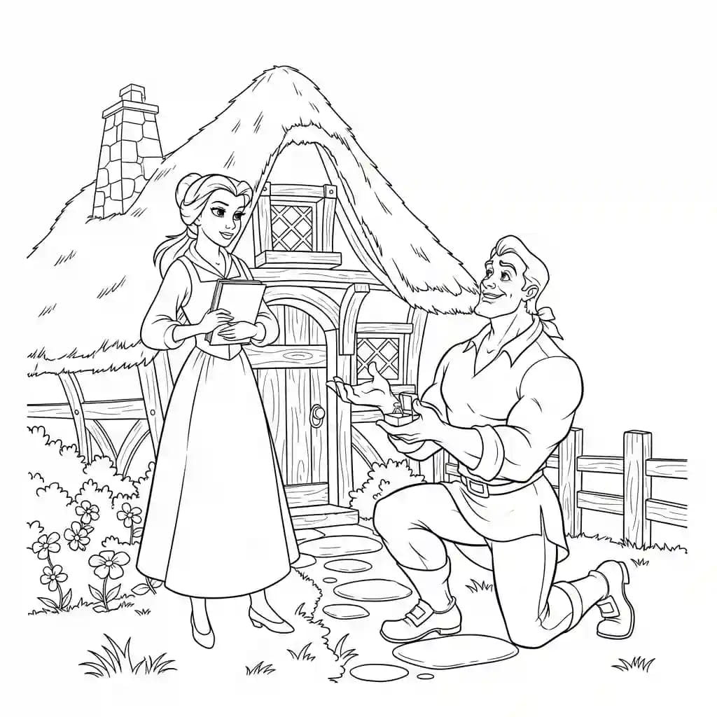 Desenhos de a bela e a fera para imprimir e colorir