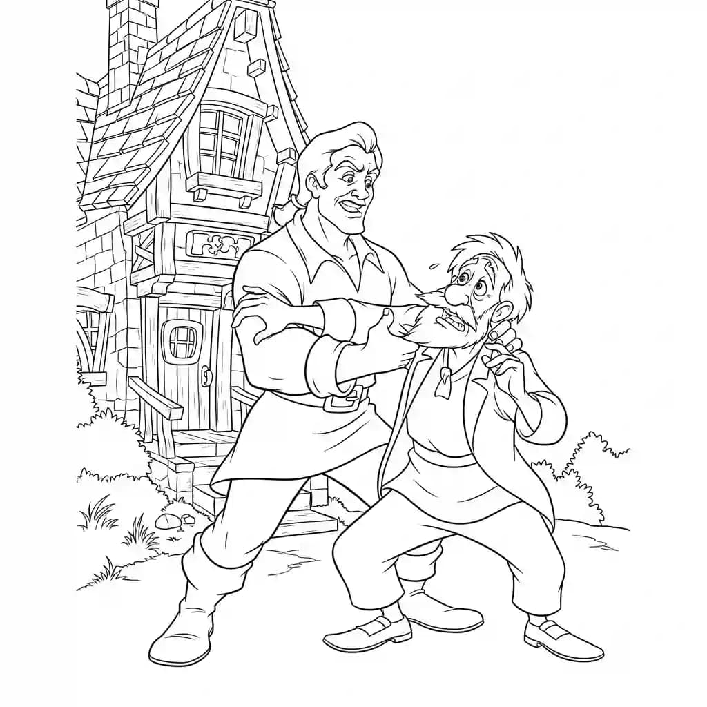 Desenhos de a bela e a fera para imprimir e colorir