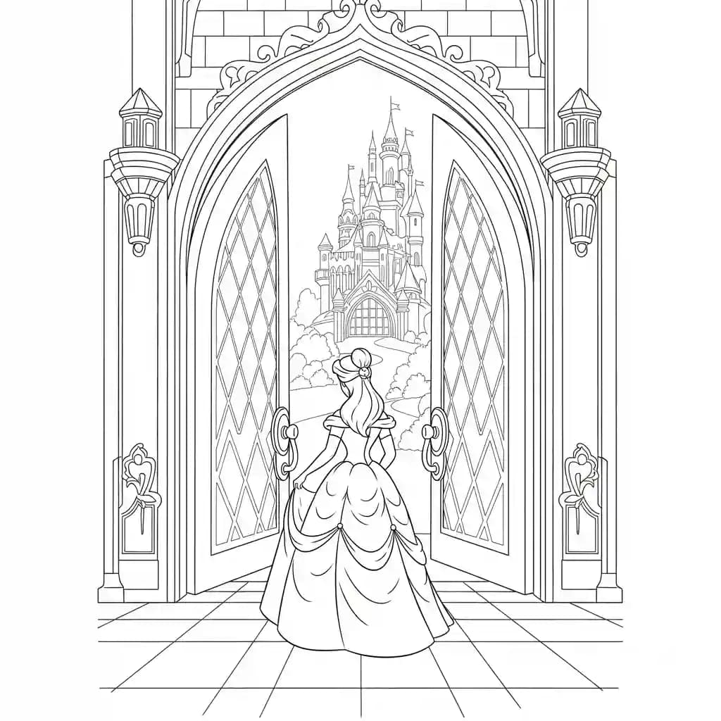 Desenhos de a bela e a fera para imprimir e colorir