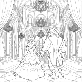 Desenhos de a bela e a fera para imprimir e colorir