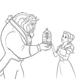 Desenhos de a bela e a fera para imprimir e colorir