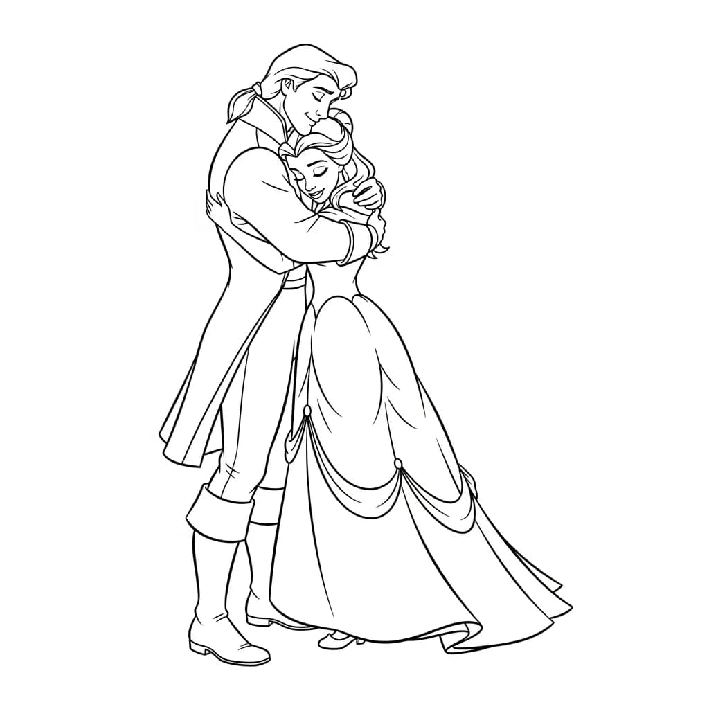 Desenhos de a bela e a fera para imprimir e colorir