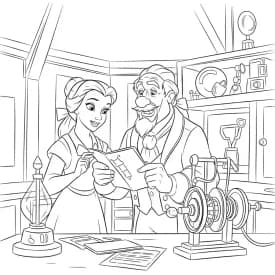 Desenhos de a bela e a fera para imprimir e colorir