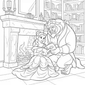 Desenhos de a bela e a fera para imprimir e colorir