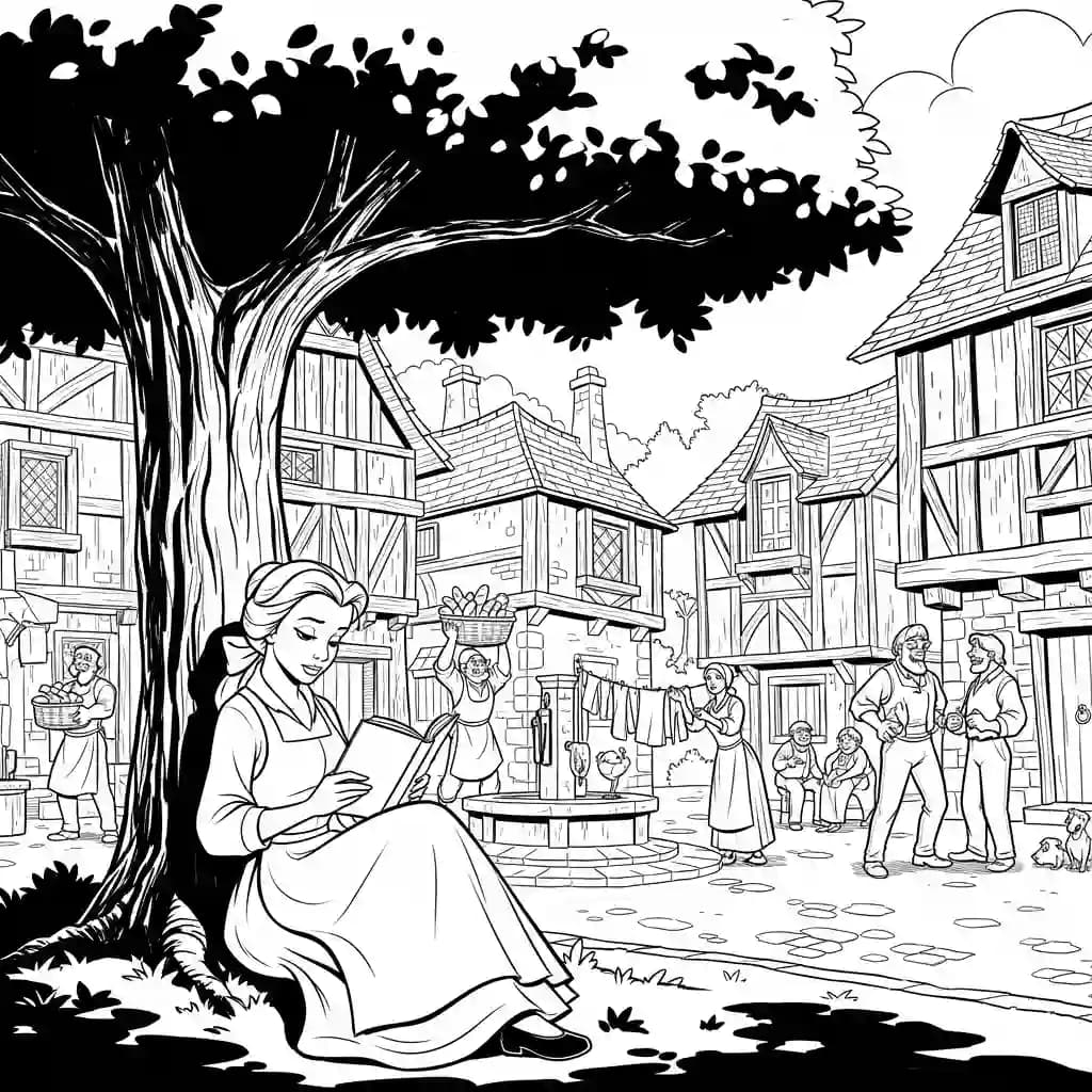 Desenhos de a bela e a fera para imprimir e colorir