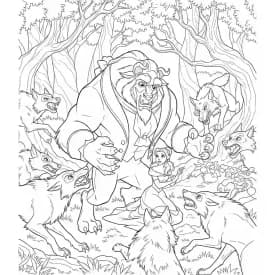 Desenhos de a bela e a fera para imprimir e colorir