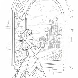 Desenhos de a bela e a fera para imprimir e colorir