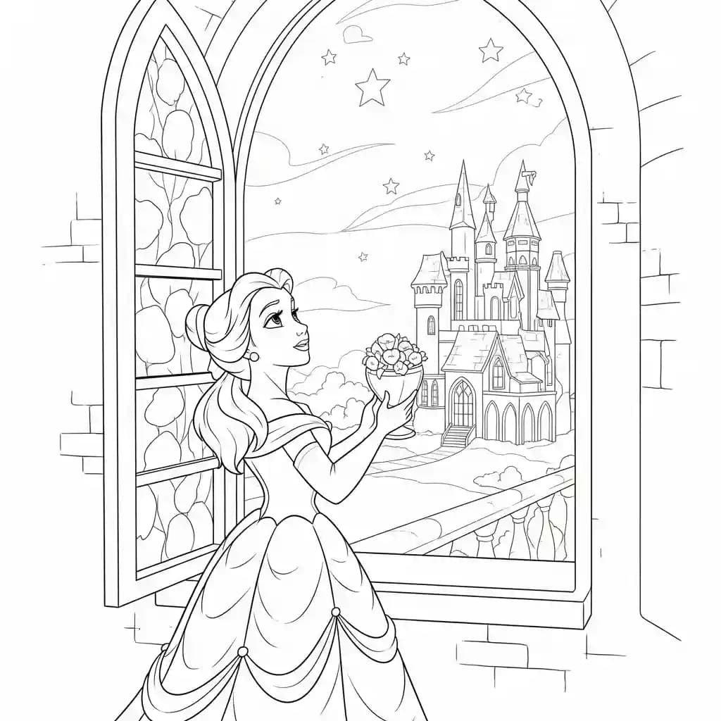 Desenhos de a bela e a fera para imprimir e colorir