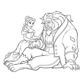 Desenhos de a bela e a fera para imprimir e colorir