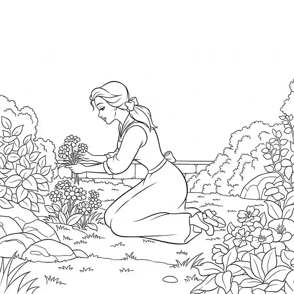 Desenhos de a bela e a fera para imprimir e colorir