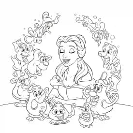 Desenhos de a bela e a fera para imprimir e colorir