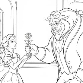 Desenhos de a bela e a fera para imprimir e colorir